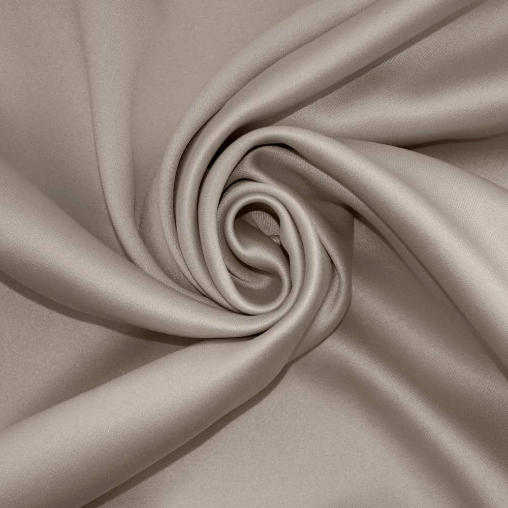Stone Polyester Blackout Rod Pocket Curtain Panel, 52" x 84"