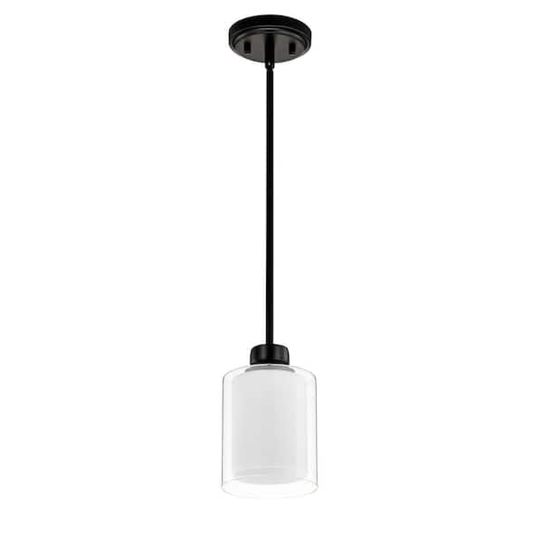 Edvivi Daley 1-Light Matte Black Dual Shaded Mini Pendant Light