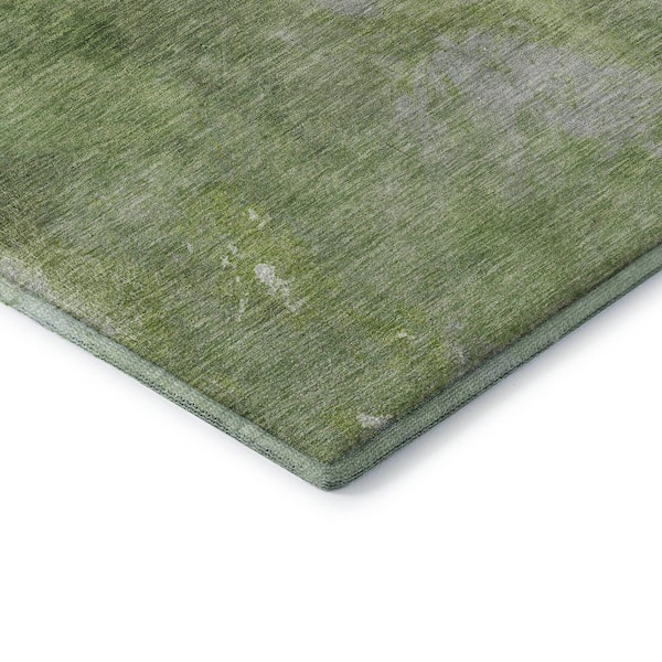 Mayfield Premium Machine Washable Abstract AMF1363 Green 8 ft. x 10 ft. Area Rug