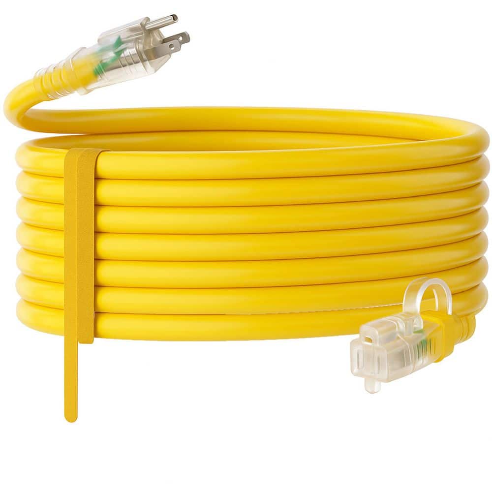 25 ft. 12/3 Gauge Heavy Duty Indoor/Outdoor Extension Cord with Lighted End, Yellow, ETL Listed price history on PriceWatchPro