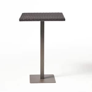 Dominic Multi-Brown Square Faux Rattan 40 in. Outdoor Accent Table