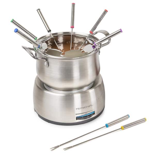 Oster 3.5 quart Electric Fondue Set with 8 forks Stainless Steel non-stick