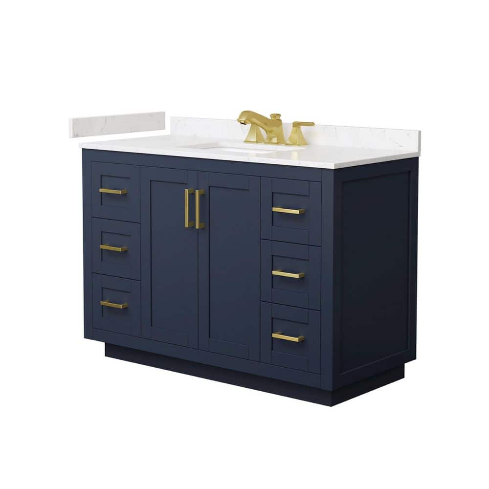 Miranda 48 in. Single Freestanding Dark Blue Bath Vanity with Carrara Cultured Marble Top Assembled price history on PriceWatchPro