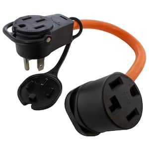 1.5 ft. 50 Amp 14-50 Piggy-Back Plug with 14-30R Connector Adapter Cord
