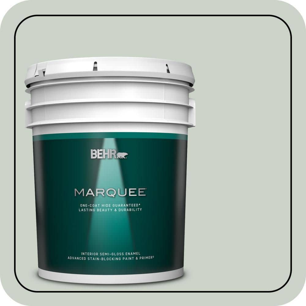5 gal. #MQ3-48 Shy Green One-Coat Hide Semi-Gloss Enamel Interior Paint & Primer price history on PriceWatchPro