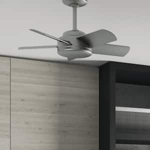 Omnia 30 in. Indoor/Outdoor Matte Silver Ceiling Fan with Wall Control For Patios or Bedrooms