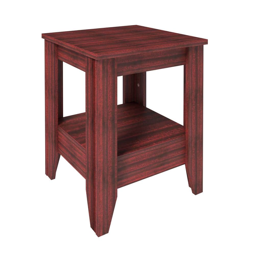 Prato Modern 1-Shelf Nightstand, Cherry - Small Bedside Table with Storage 