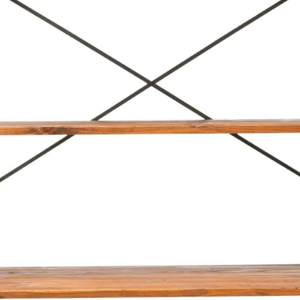 Brooke 6-Tier Walnut and Pewter Industrial Etagere