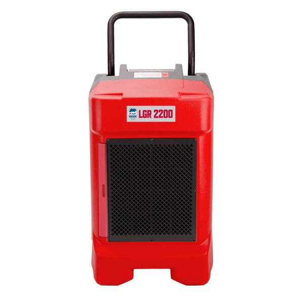 B-Air VG-2200 225 Pint Commercial LGR Dehumidifier for Water Damage Restoration Equipment Mold Remediation, Red