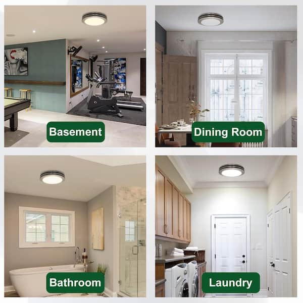 Akicon - Bathroom Exhaust Fan Light, 80 CFM 2-Sones, 15-Watt Dimmable 3000K/4000K/5500K 3CCT LED Light (Brushed Nickel)