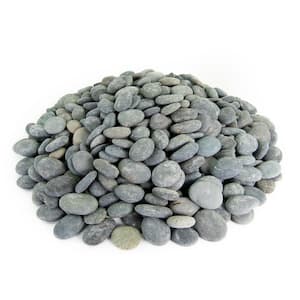 0.25 cu. ft. 1/2 in. to 1 in. Black Buttons Mexican Beach Pebble Smooth Round Rock for Garden and Landscape Design
