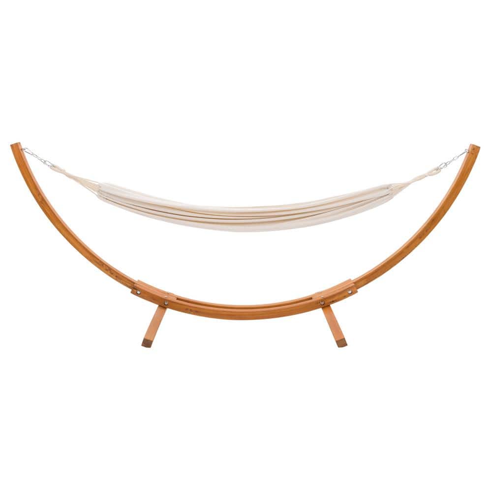 Warm Sun 10.4 ft. Free Standing Hammock Bed Hammock with Stand in Beige