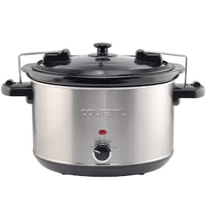 6-qt. Slow Cooker with Locking Lid, Warm Settings, Stainproof Stoneware Pots, Stainless Steel