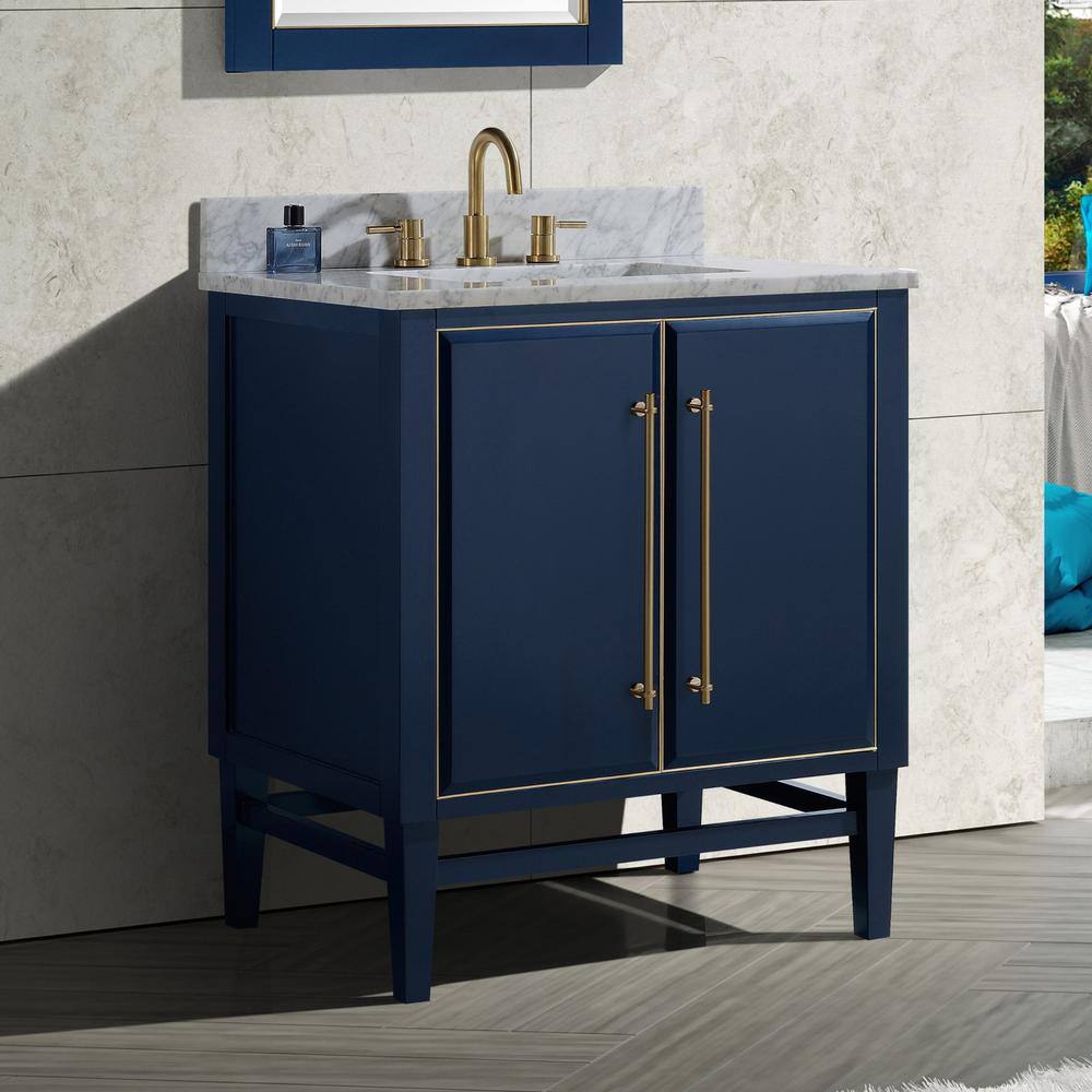 31'' Carrara White Marble Vanity Top with Ceramic Sink