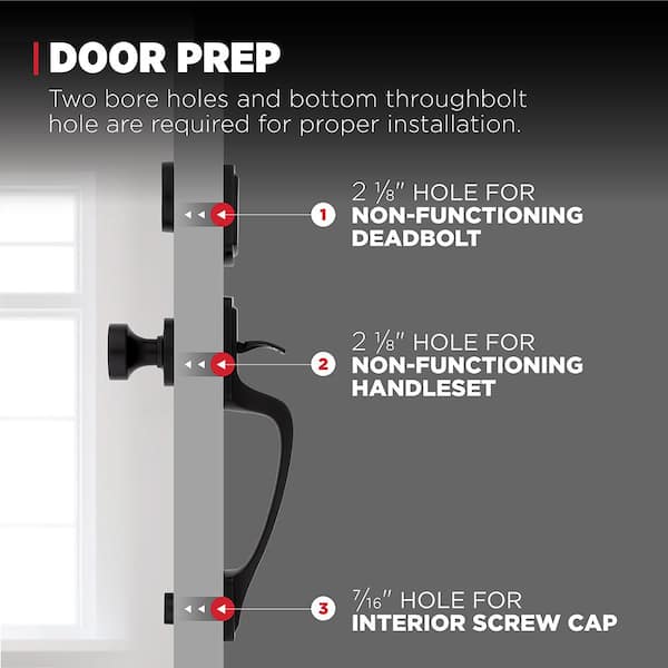 Kwikset Prague Matte Black Matte Black Keyed Entry Door Handleset