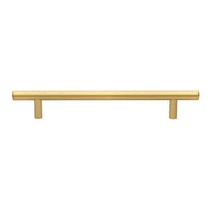 6-1/4 in. Center-to-Center Satin Gold Solid Handle Bar Cabinet Drawer Pulls (10-Pack)