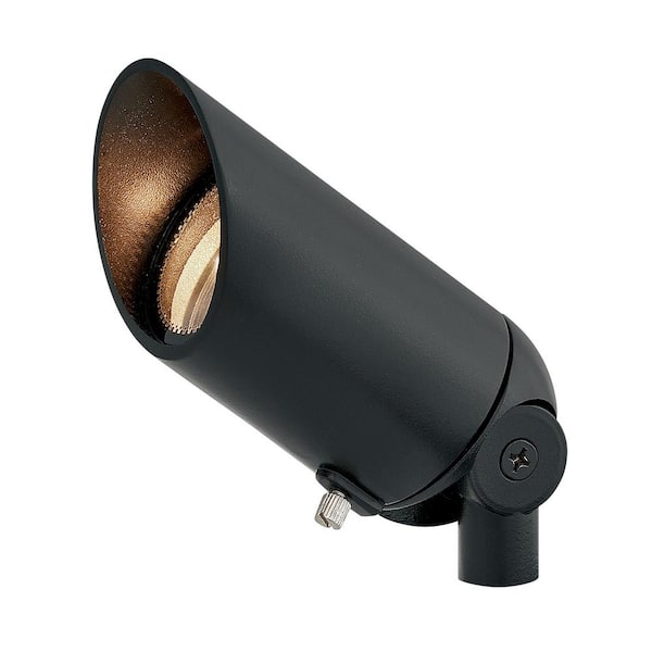 HINKLEY 12-Watt 3000K Accent Spot 750 Lumens Satin Black Hardwired Integrated LED Outdoor Normal Shroud Spotlight with LumaCORE