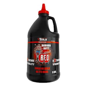 Chalk Reel 3lb. Baboon Butt Red Premium Hydrophobic Water Repellent Marking Chalk