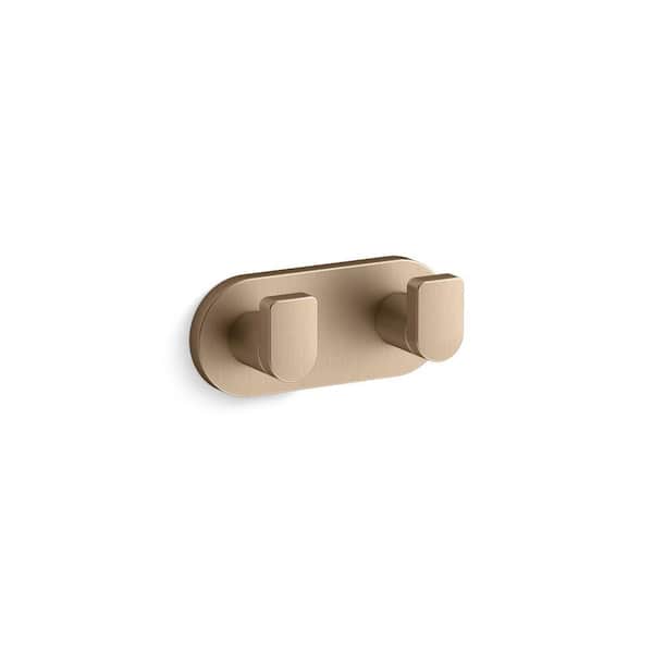 KOHLER Margaux Vibrant French Gold Double-Hook Wall Mount Towel Hook in the  Towel Hooks department at