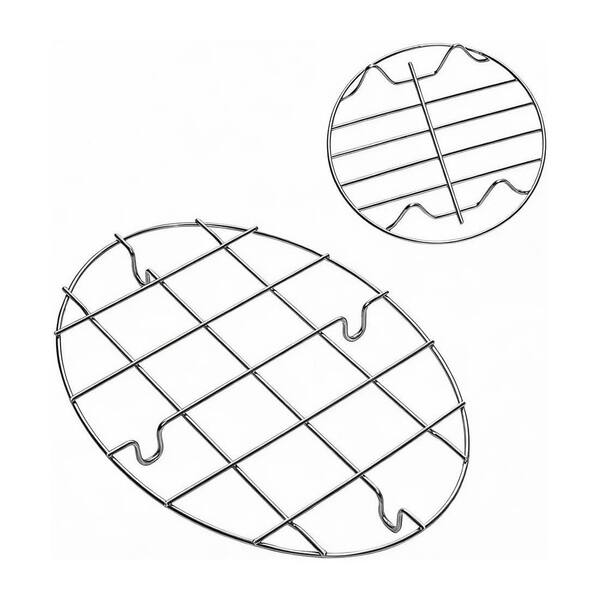 2 Piece Stainless Steel Multi-Purpose Roasting and Cooling Rack Set with Round and Oval Shapes for Baking