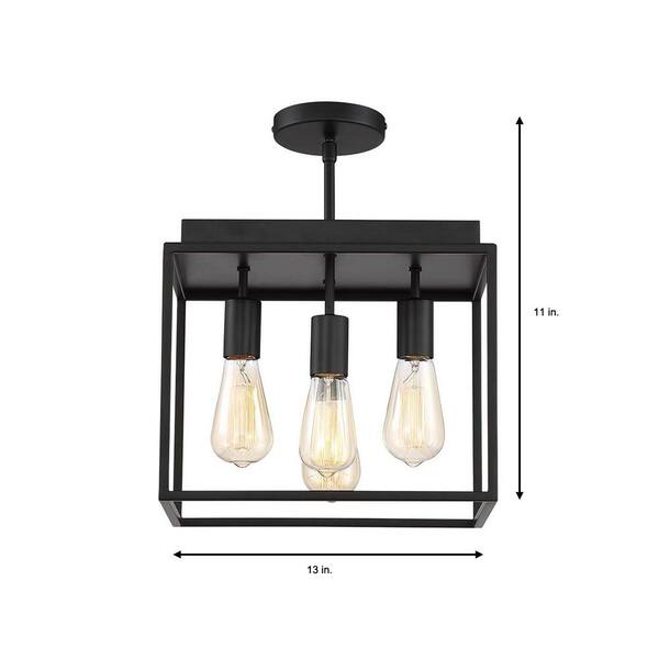 black semi flush mount light