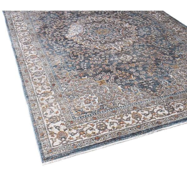 Legacy Teal 8 ft. x 10 ft. (7 ft. 6 in. x 9 ft. 6 in.) Geometric Transitional Area Rug