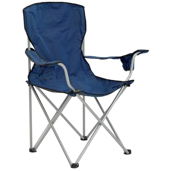 Quik Shade Navy/Black Deluxe Folding Chair-137622DS - The Home Depot