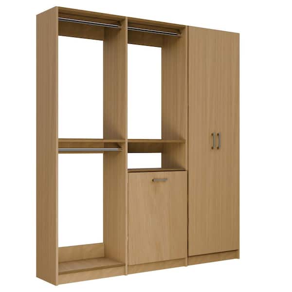 Modular Hamper MODULAR CLOSETS Alto Laundry Room 73.5 in W Oak Double Hang, Hang w ...