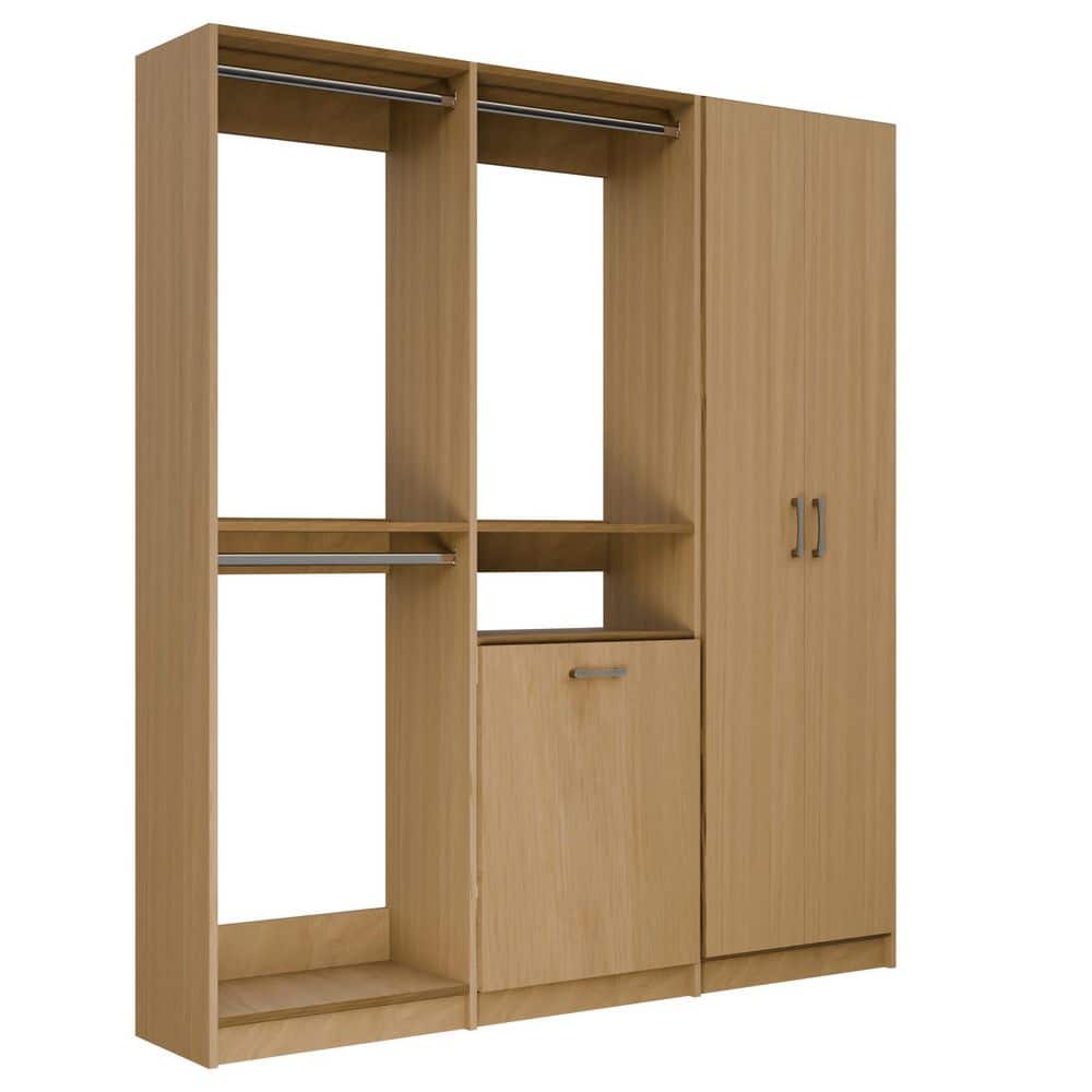 Alto Laundry Room 81 in W Oak Double Hang, Hang w Hamper and Shelf Tower w Doors 13-Shelf Wood Closet System price history on PriceWatchPro
