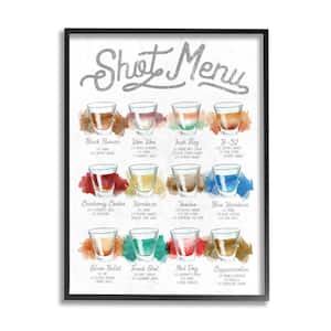 "Cocktail Shot Menu Kitchen Drink Recipes" by Daphne Polselli Framed Drink Wall Art Print 16 in. x 20 in.