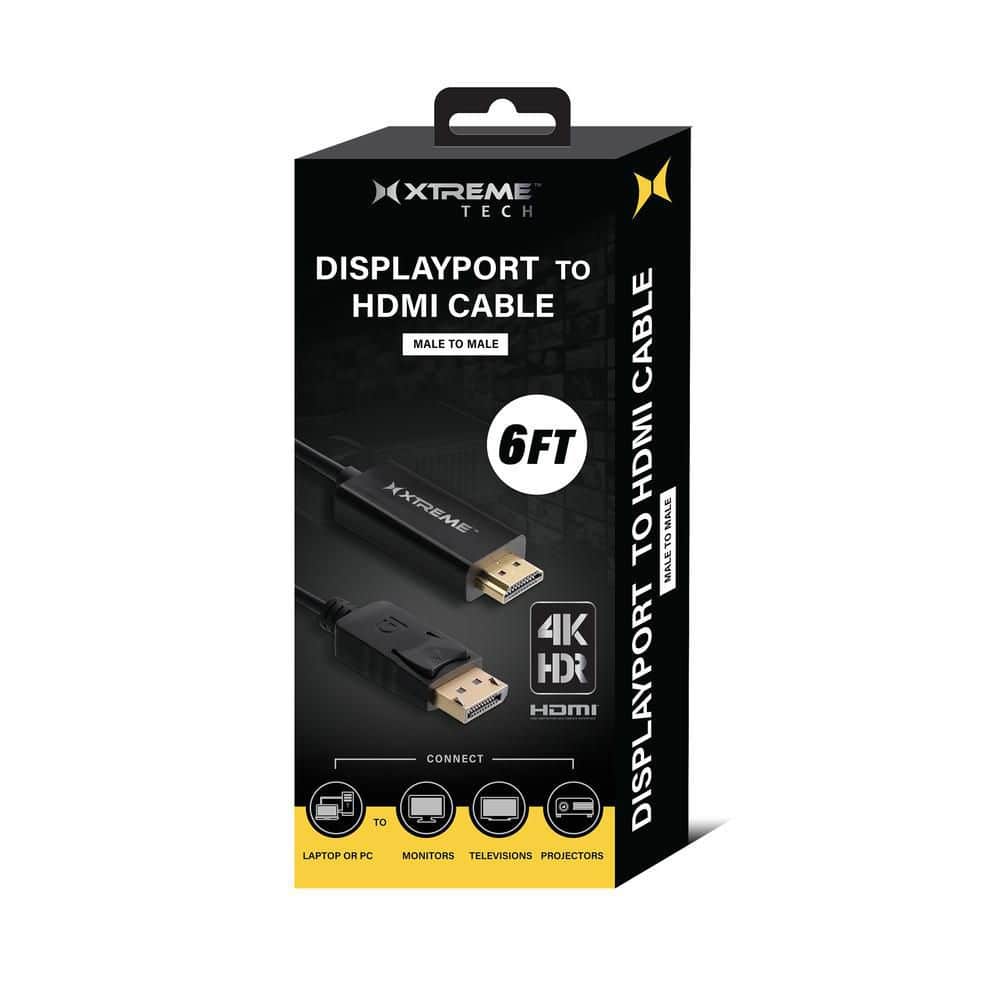 XTREME 6ft DisplayPort to HDMI Cable 4K @ 60Hz HDR, Uni
