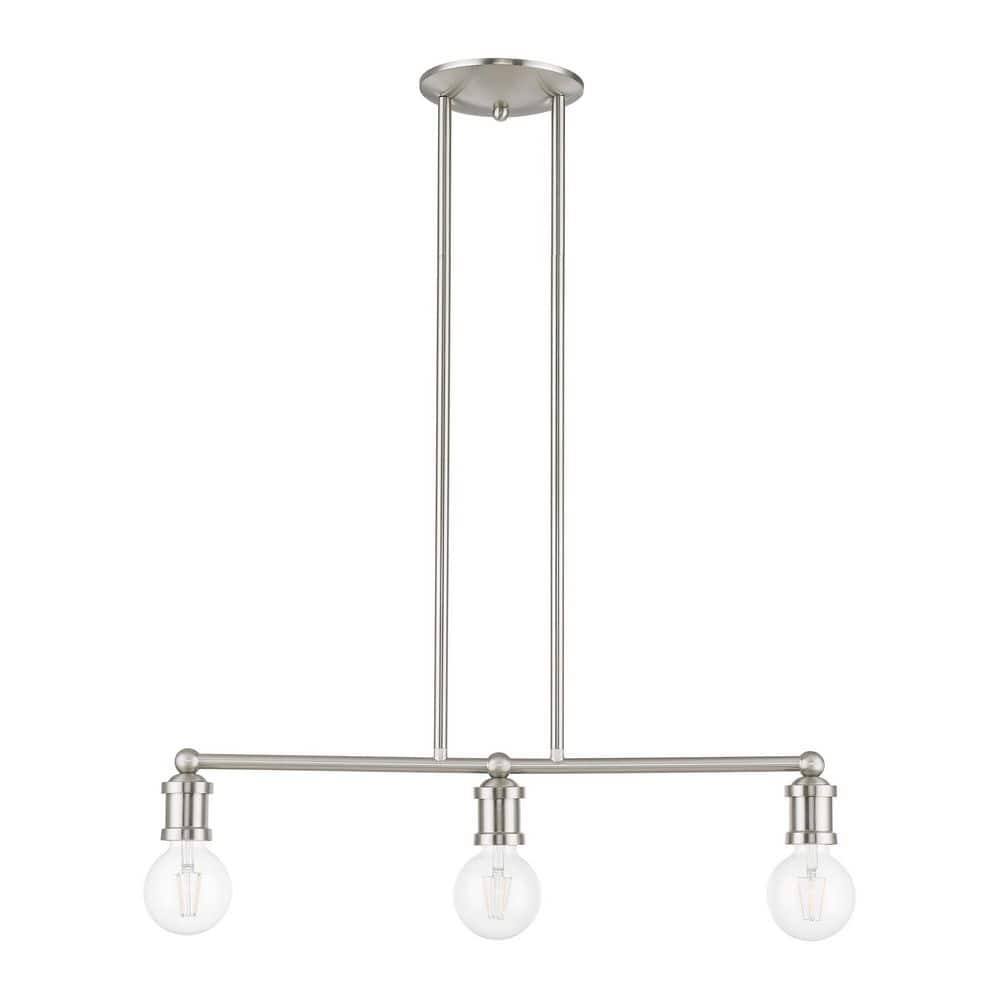Lansdale 24" Brushed Nickel 3-Light Linear Chandelier