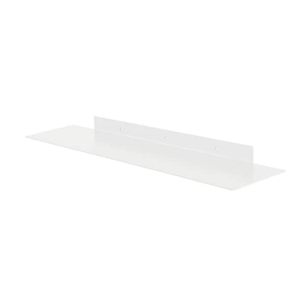 Dolle KATANA 31.5 in. x 7.9 in. x 1.8 in. White Metal Decorative Wall Shelf with Brackets