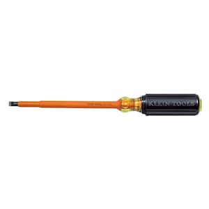 5/16 in. Insulated Cabinet-Tip Flat Head Screwdriver with 7 in. Round Shank- Cushion Grip Handle