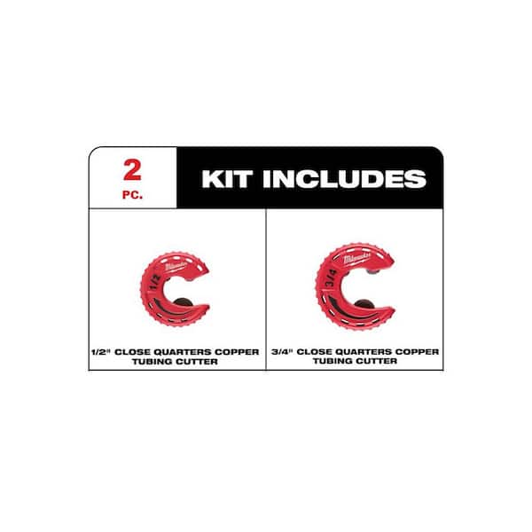 1/2 in. and 3/4 in. Close Quarter Copper Tubing Cutter (2-Pieces)