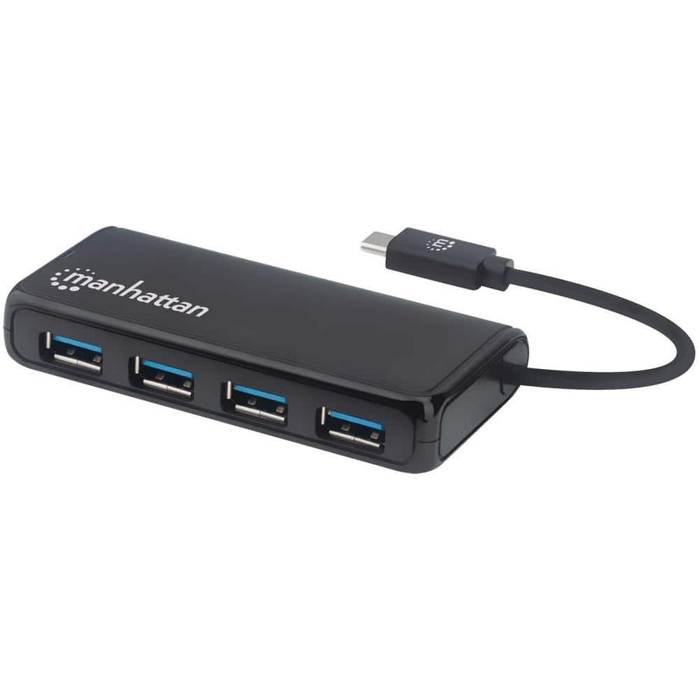 Manhattan 4-Port USB 3.2 Gen 1 Hub (USB-C to USB-A) 164924 - The