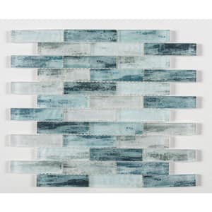 Giovan Kopan Blue/Gray 11-3/4 in. x 11-3/4 in. Textured Glass Brick Joint Mosaic Tile (4.8 sq. ft./Case)