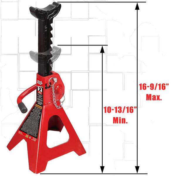 Torin Big Red Steel Jack Stands Double Locking Pawl 6 Ton Capacity 1 Pair Set US 