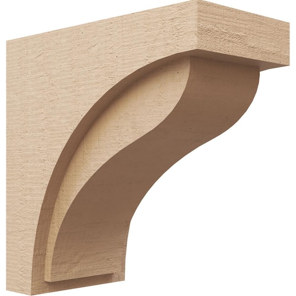 Ekena Millwork 8-in. x 16-in. x 16-in. Series 1 Classic Helena Rough Cedar Woodgrain Timberthane Polyurethane Corbel, Primed Tan