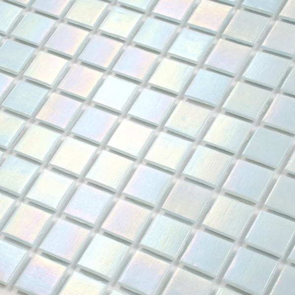 Apollo Tile (Sample) Colorway Cerulean Blue 4-in x 4-in Glossy Glass Uniform Squares Cement Look Floor and Wall Tile