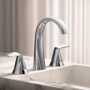 Cursiva 8 in. Widespread 2-Handle Bathroom Faucet in Polished Chrome