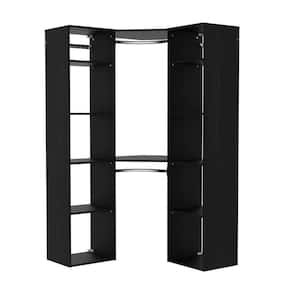 Style+ Noir Hanging Wood Closet Corner System with (2) 16.97 in. W Towers, 2 Corner Shelves and 2 Corner Rods