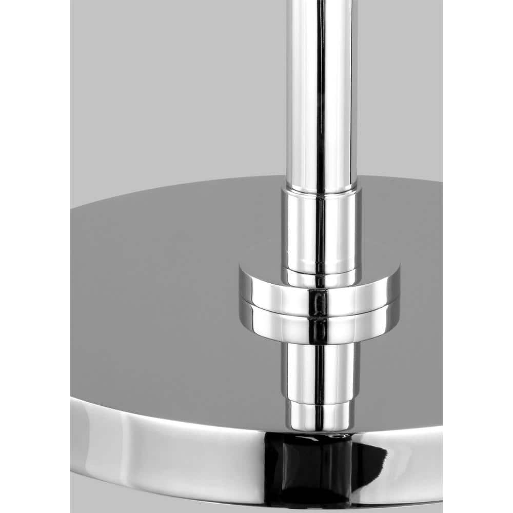 Wellfleet Adjustable 23.375" Polished Nickel and Matte White Desk Lamp Set