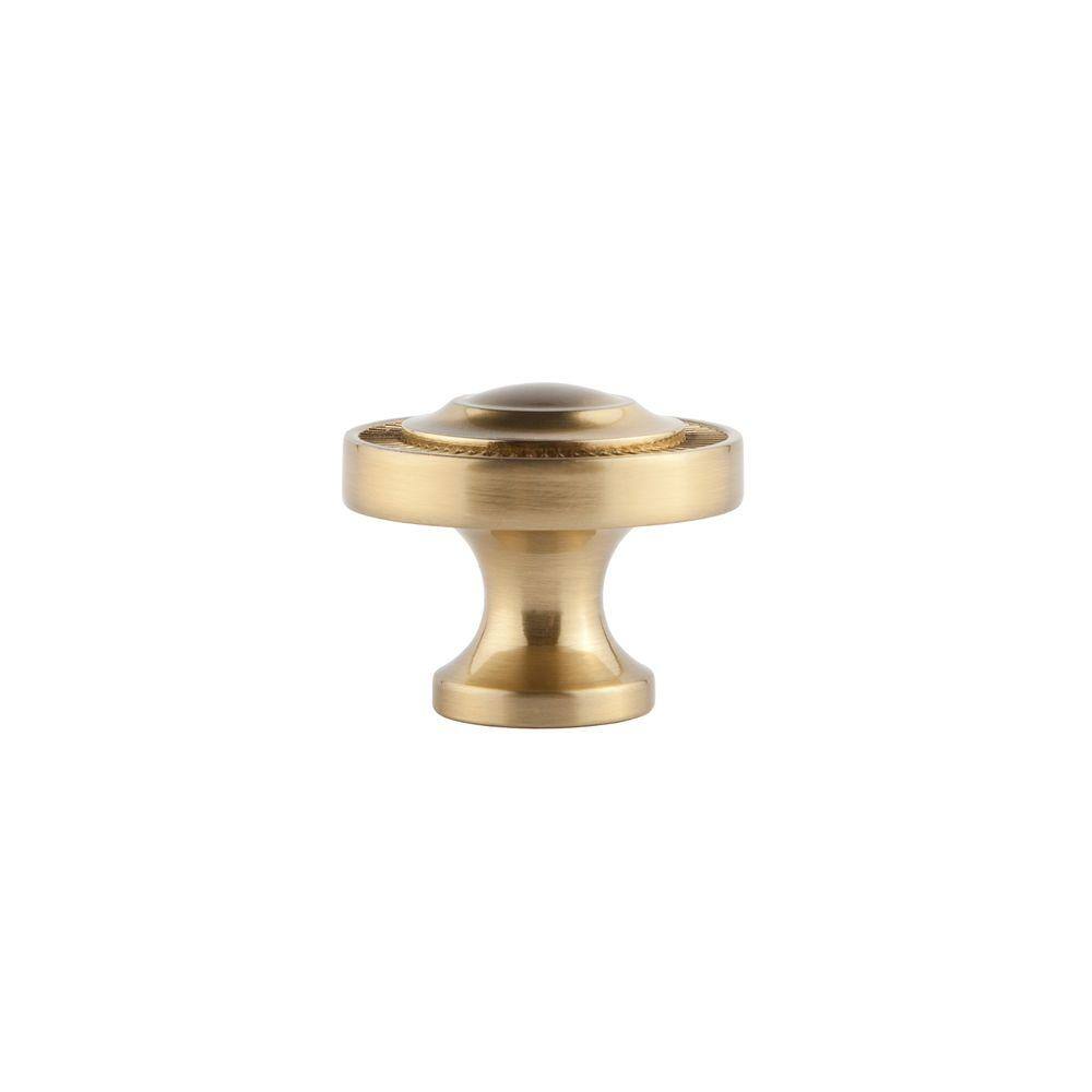 Satin Brass Round Knob with Mounting Hardware