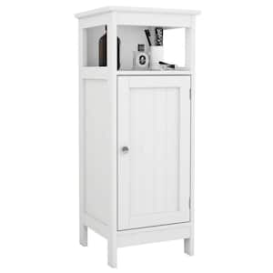 12.60-in. W x 12.00-in. D x 31.50-in. H in White MDF Ready to Assemble Floor Sigle Door Kitchen Cabinet with Shelves