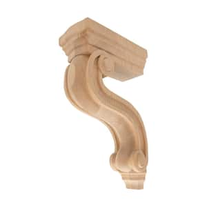 3-7/8 in. x 13-1/4 in. x 8-1/4 in. Unfinished Large North American Solid Alder Plain Wood Corbel