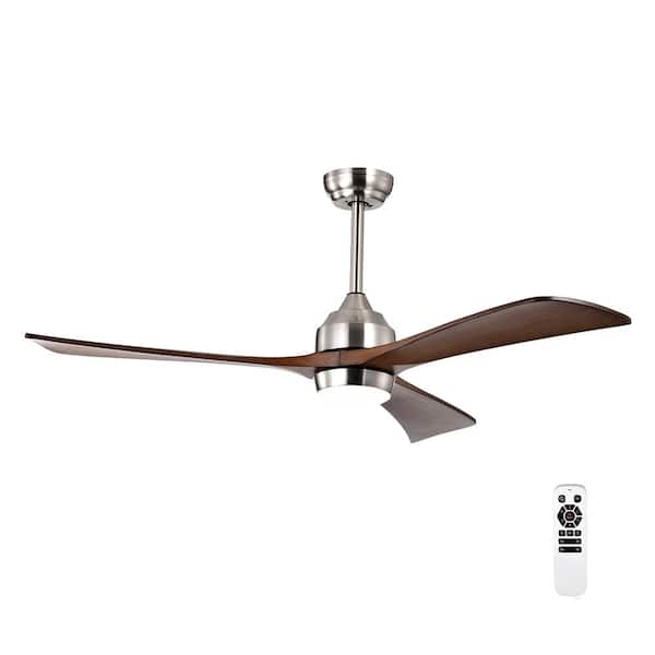 MODERN HABITAT AuraVista 52 in.Indoor Chrome Ceiling Fan with LED Light Bulbs and Remote Control