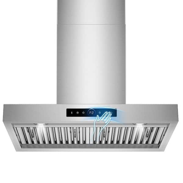 29.76 in. 900 CFM Ducted Wall Mount Range Hood Stainless Steel with Gesture Sensing & Touch Control