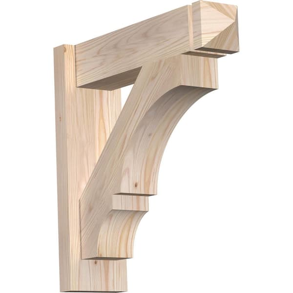 Ekena Millwork 6 in. x 20 in. x 20 in. Douglas Fir Balboa Arts and Crafts Smooth Outlooker