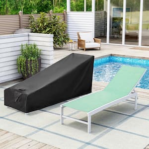2-Piece Aluminum Outdoor Chaise Lounge in Green with Black Covers